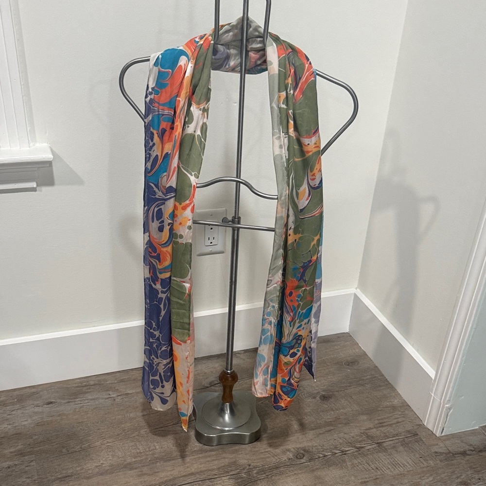 Multicolor Abstract Print Lightweight Scarf